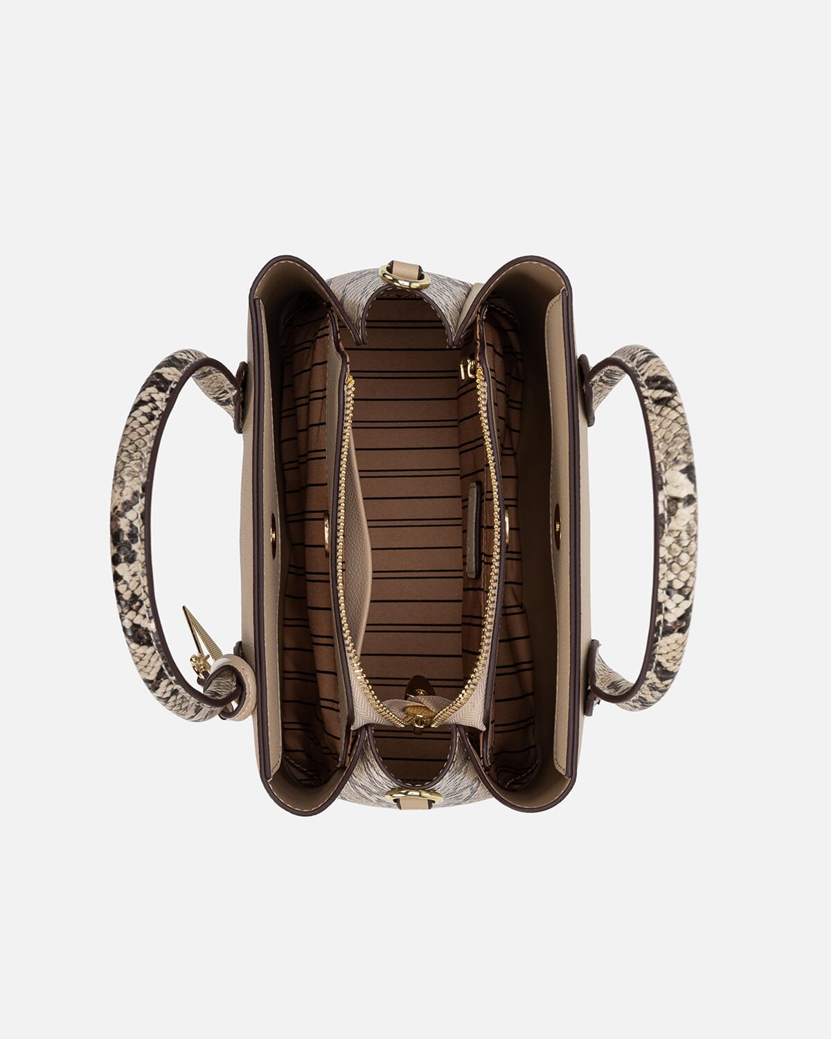 شنطة نسائية من الجلد بلون بيج